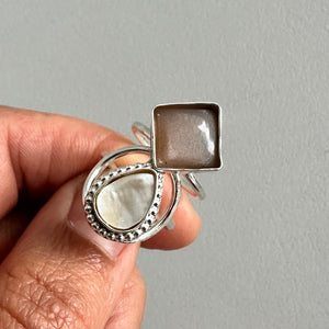 Choco Moonstone + MoP Ring