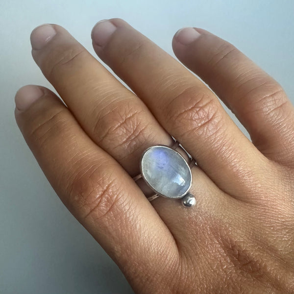 Moonstone with Dot Ring