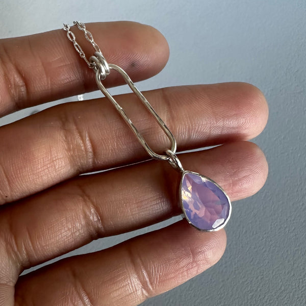 Teardrop Lavender Quartz Pendant