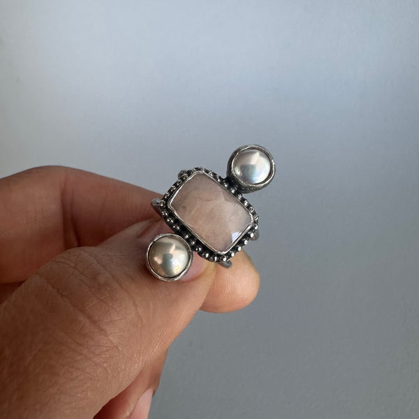Double Pearl + Peach Moonstone