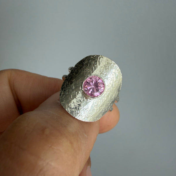 Pink Swarovski Shield Ring