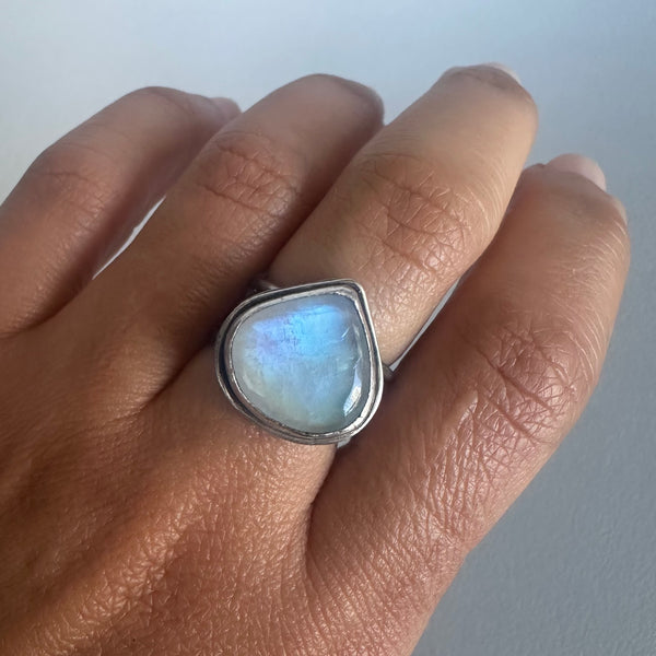 Moonstone Teardrop Ring