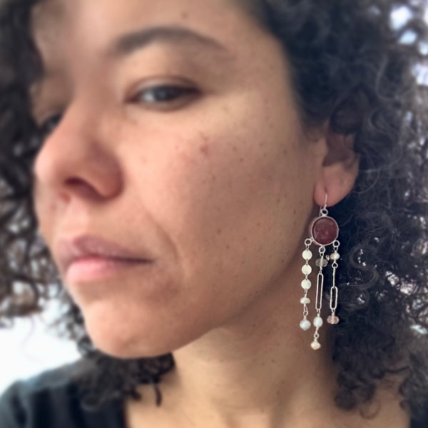 Lluvia Earrings in Carnelian