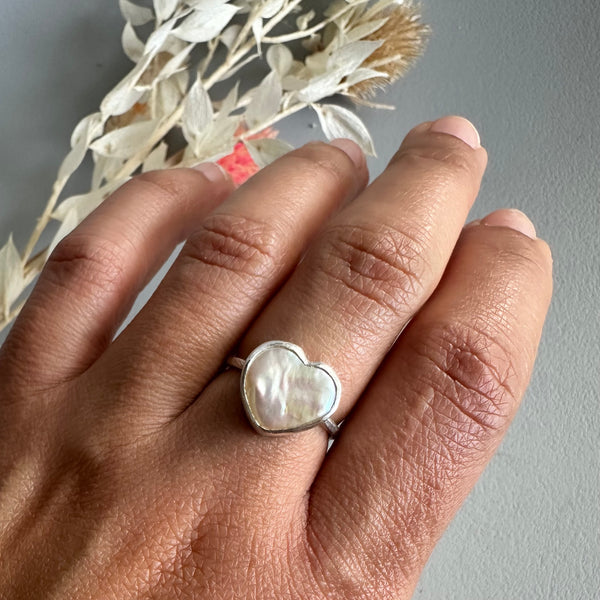 Pearl Heart Ring