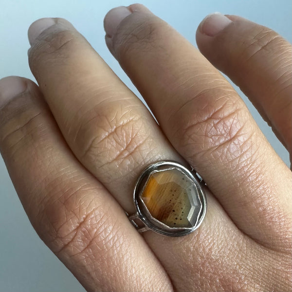 Montana Agate Halo Ring 2