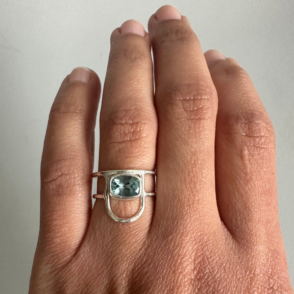 Blue Topaz Arch Ring