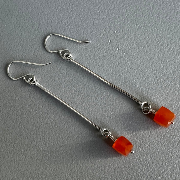 Carnelian Bar Earrings