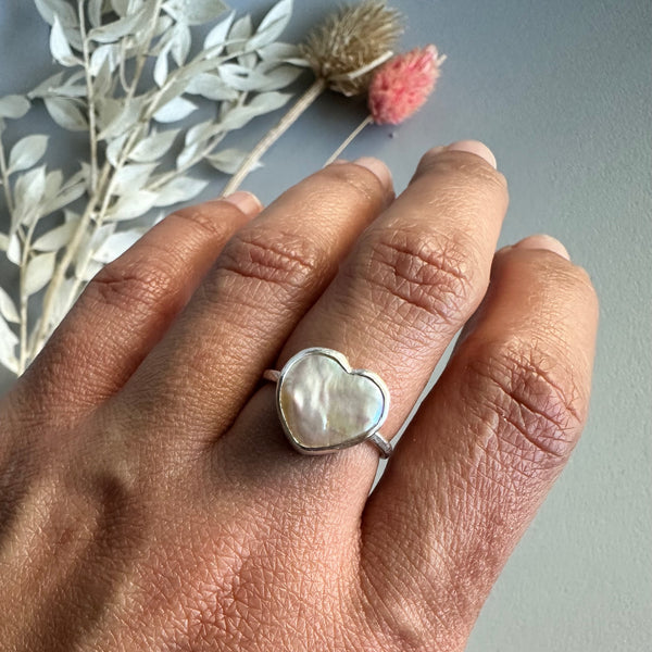 Pearl Heart Ring