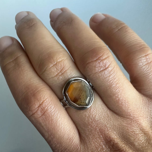 Montana Agate Halo Ring 2