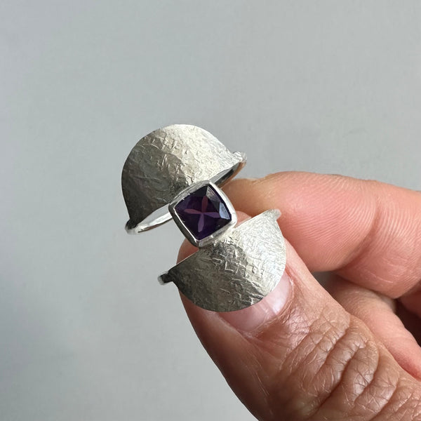 Amethyst Shield Ring