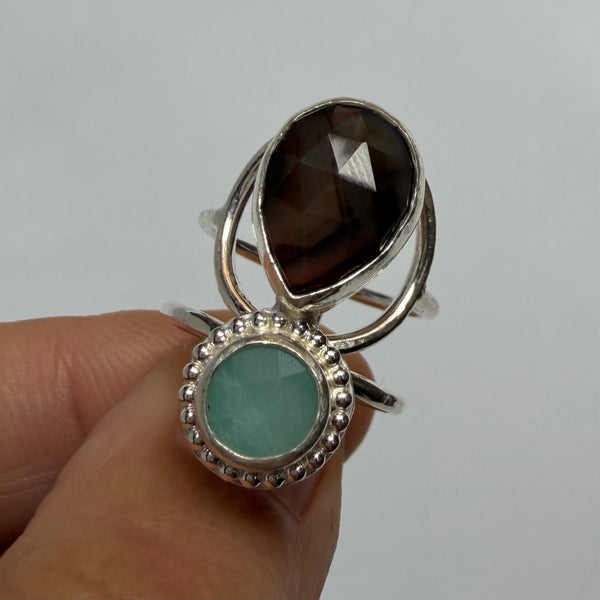 Agate + Amazonite Ring