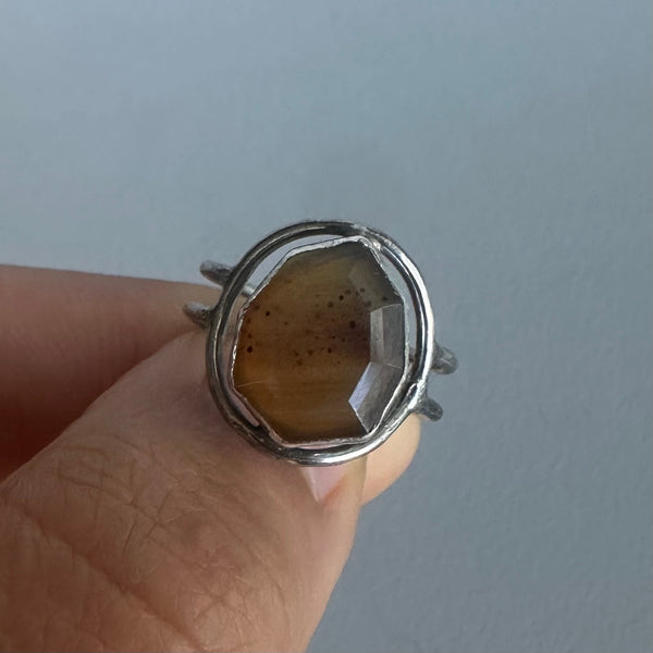 Montana Agate Halo Ring 2