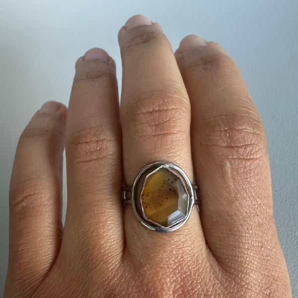 Montana Agate Halo Ring 2