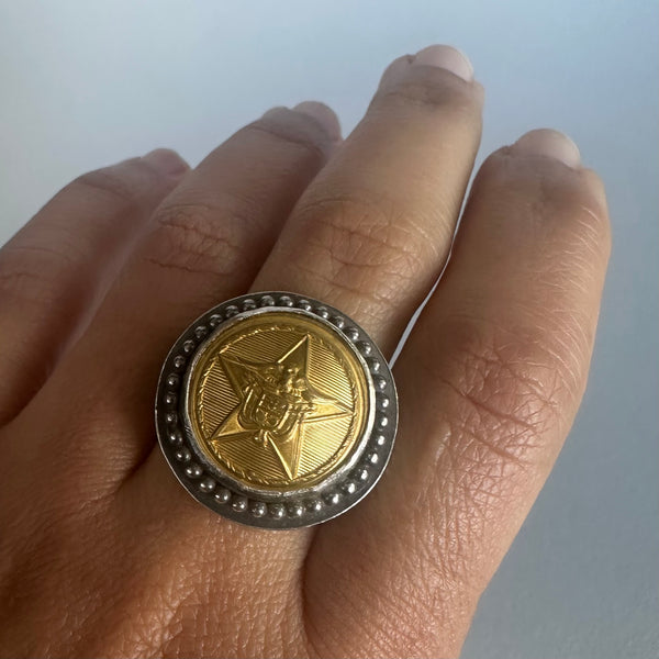 Vintage Button Ring