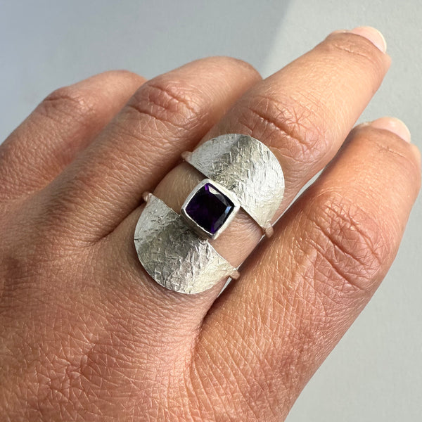 Amethyst Shield Ring