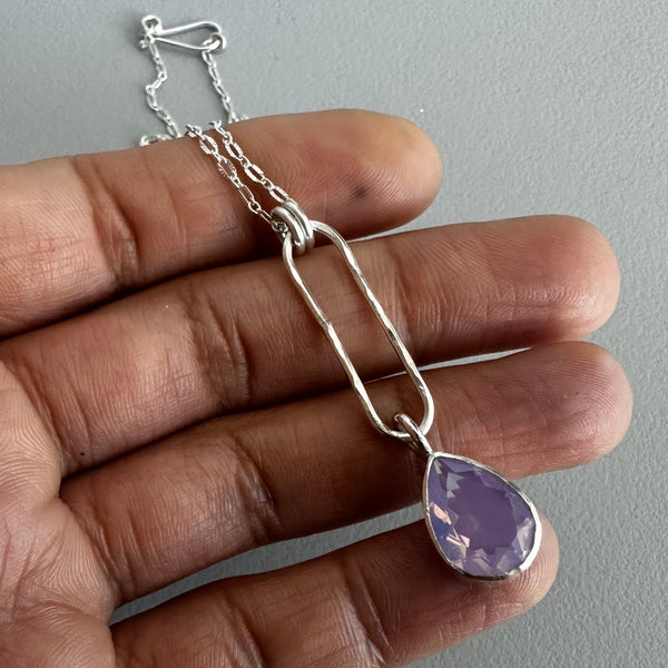 Teardrop Lavender Quartz Pendant