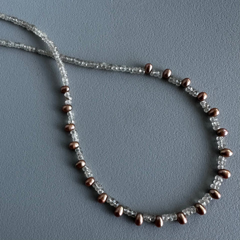 Iced Copper Pearls Necklace (18”)