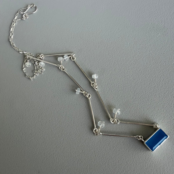 Blue Chalcedony + Moonstone Necklace