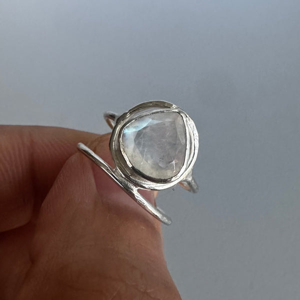Faceted Moonstone Ring