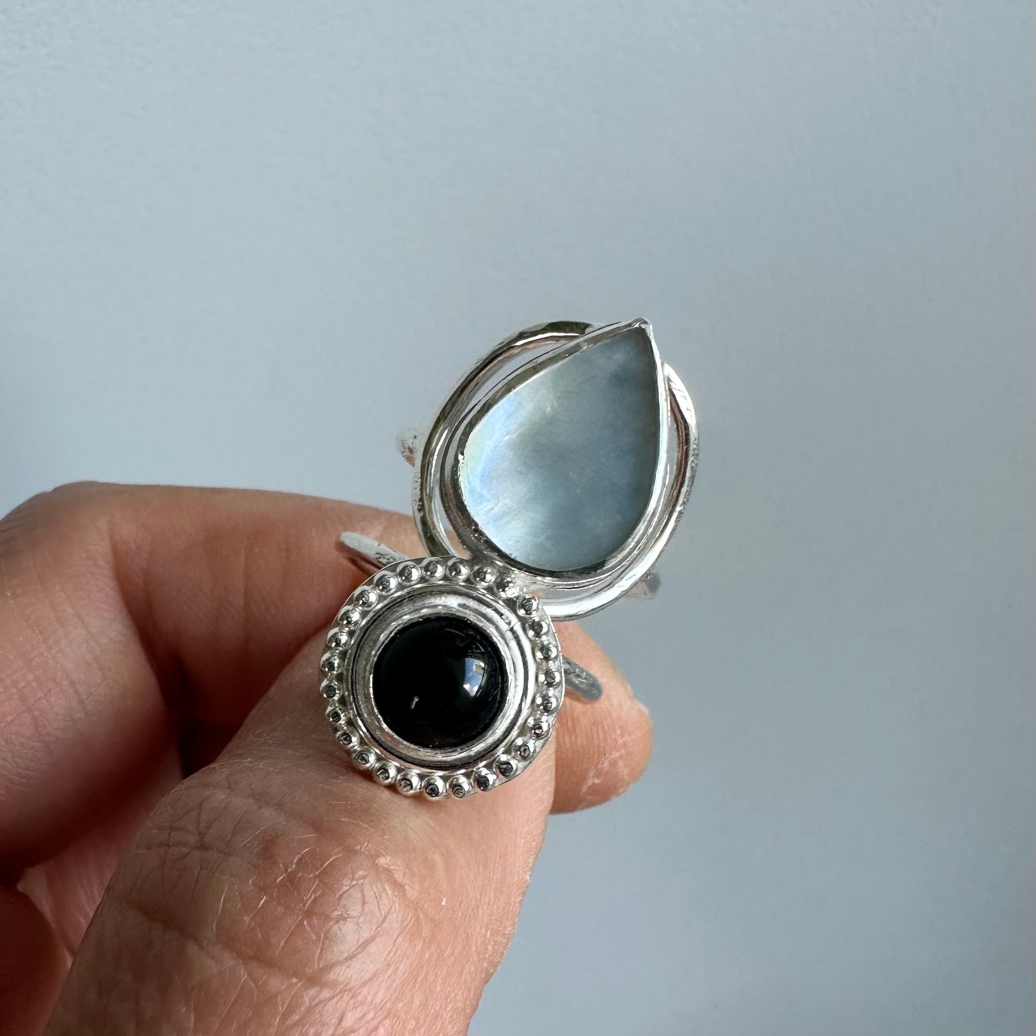 Onyx + Mother of Pearl Ring