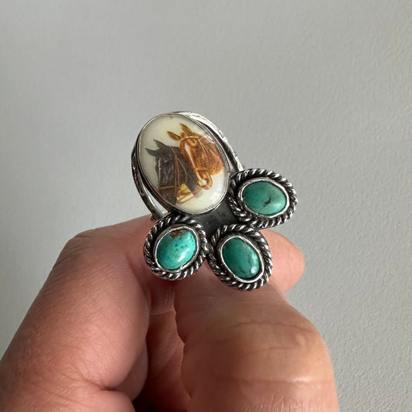 Horse Cameo Ring #1
