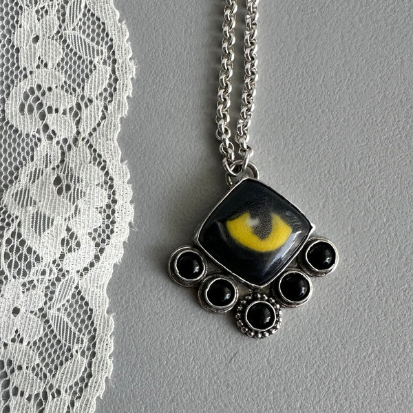 Black Cat Lover’s Eye Pendant