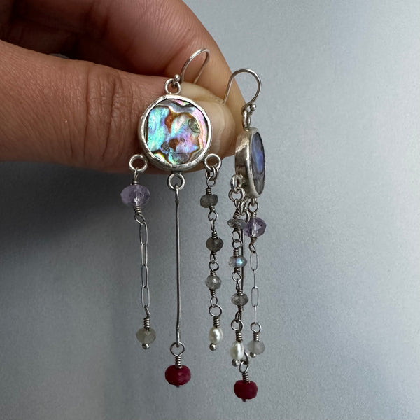 Lluvia Earrings in Abalone