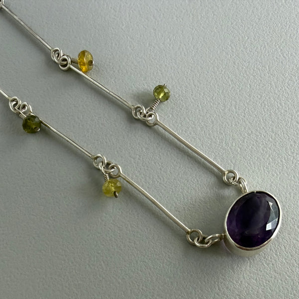 Amethyst + Sapphire Necklace