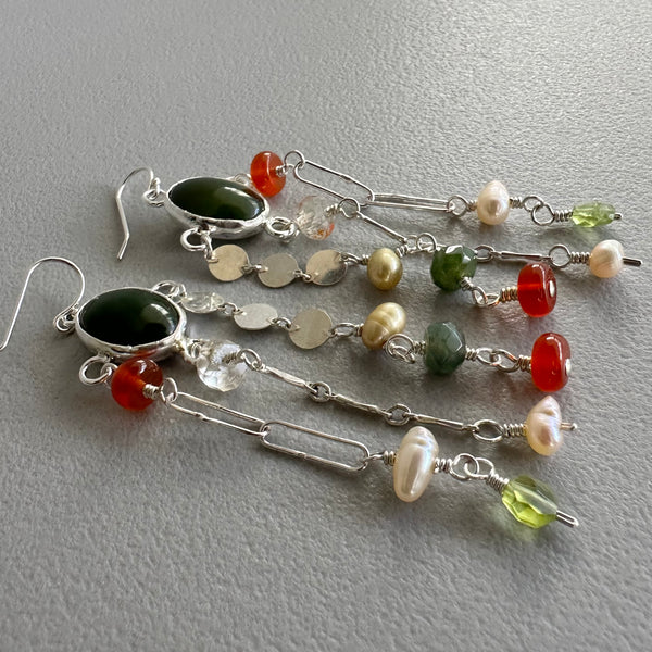 Lluvia Earrings in Green