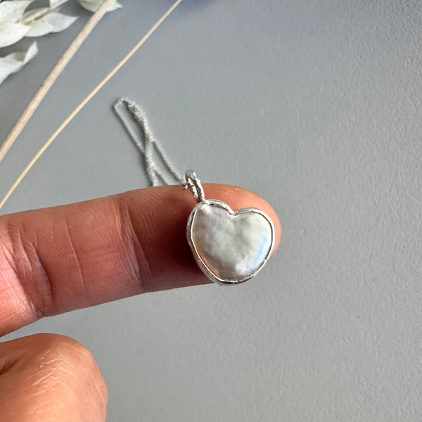 Pearl Heart Charm