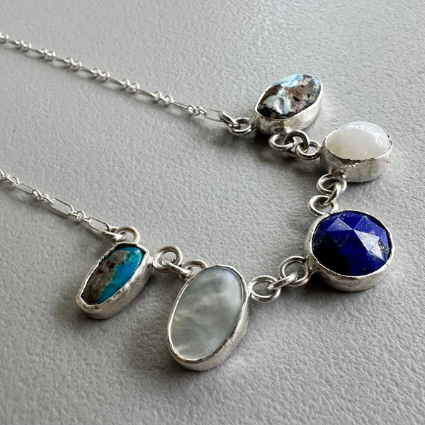 Little Treasures Necklace in Blue and White