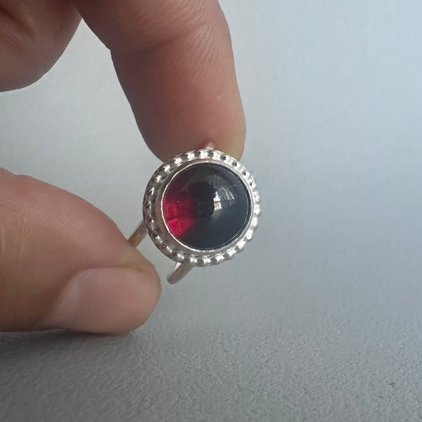 Beaded Garnet Ring