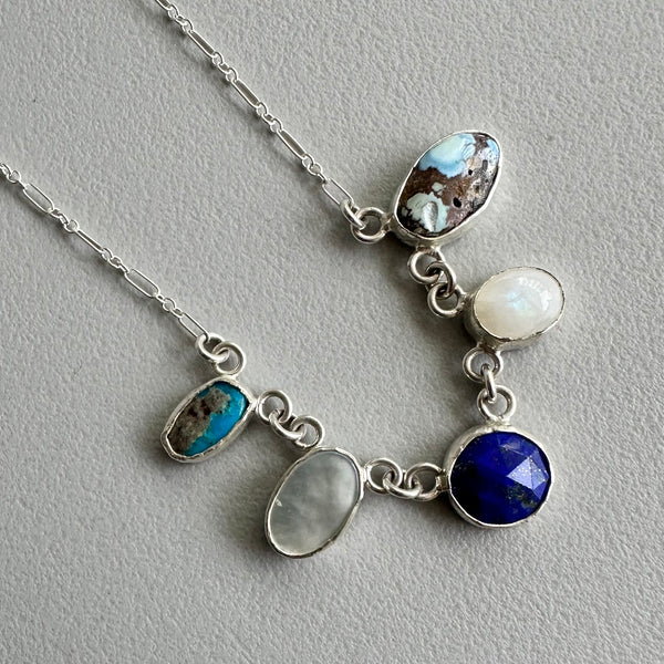 Little Treasures Necklace in Blue and White