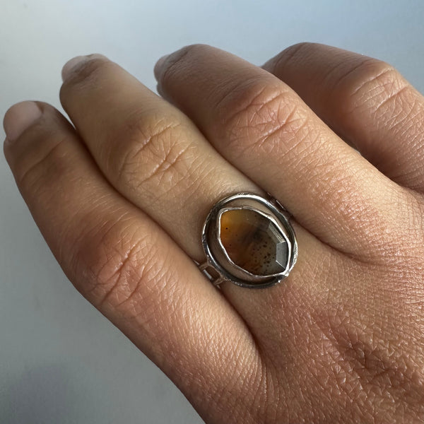 Montana Agate Halo Ring 1