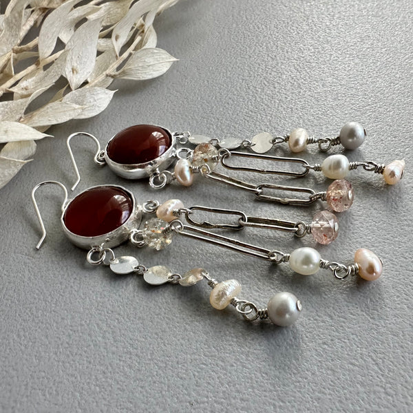 Lluvia Earrings in Carnelian