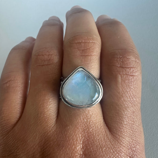 Moonstone Teardrop Ring