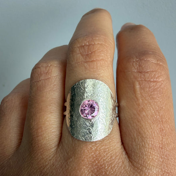 Pink Swarovski Shield Ring