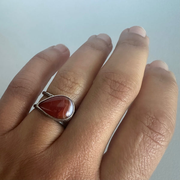 Sardonyx Teardrop Ring 2