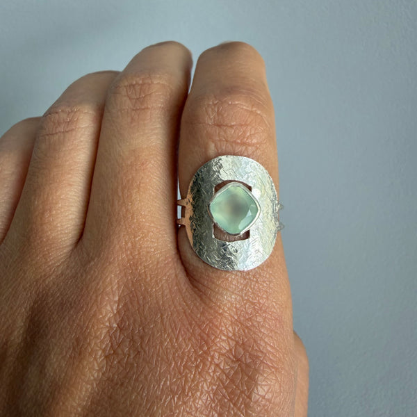 Chalcedony Shield Ring
