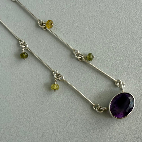 Amethyst + Sapphire Necklace