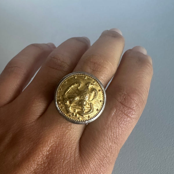 Vintage US Navy Button Ring