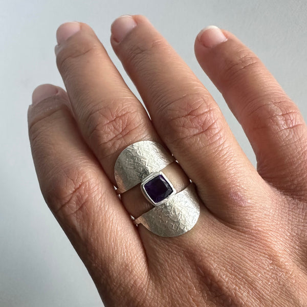 Amethyst Shield Ring