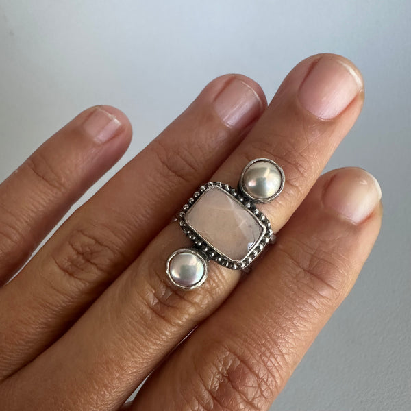 Double Pearl + Peach Moonstone