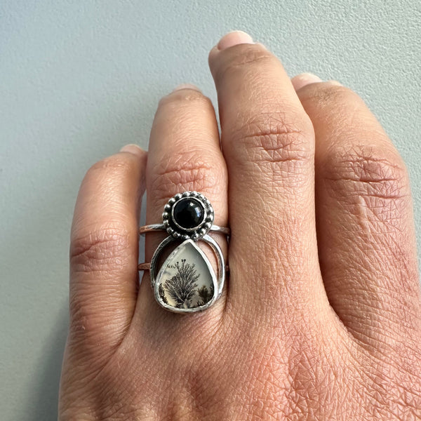 Landscape Agate + Onyx Ring