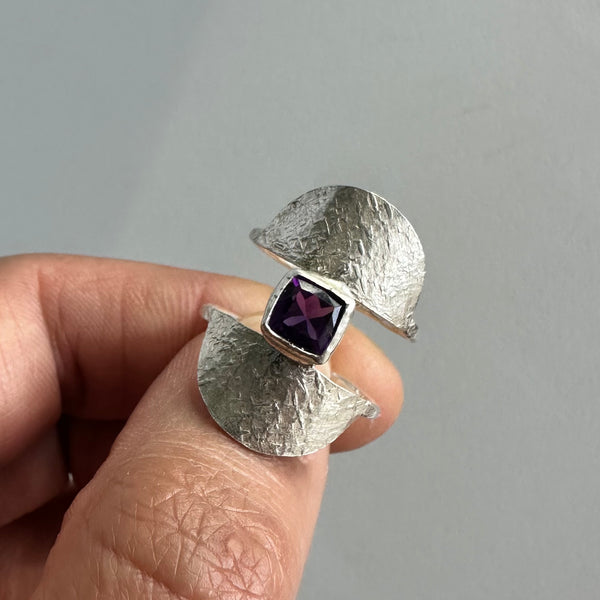 Amethyst Shield Ring