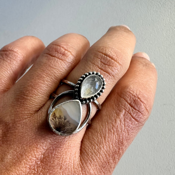 Landscape Agate + Moonstone Ring