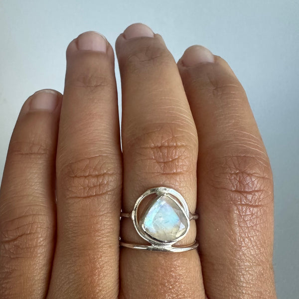 Faceted Moonstone Ring