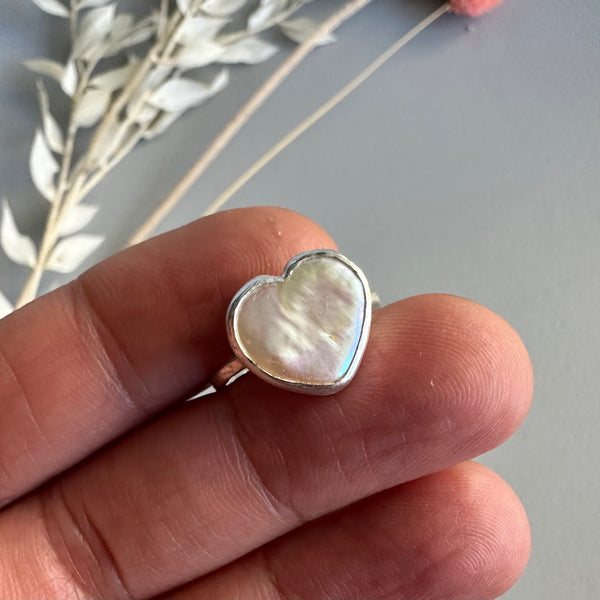 Pearl Heart Ring