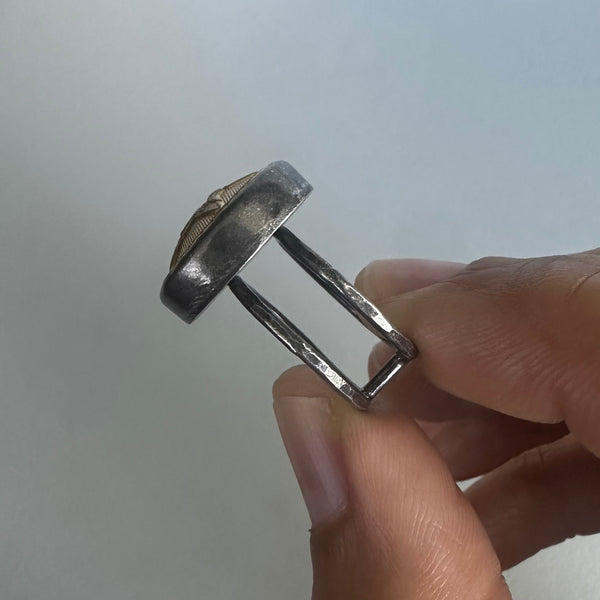 Vintage Military Button Ring