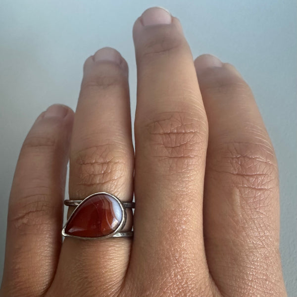 Sardonyx Teardrop Ring 2